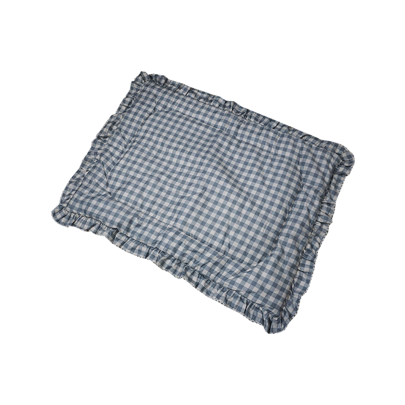 Blue Gingham Lelap Blanket & Pillow Set for Pets