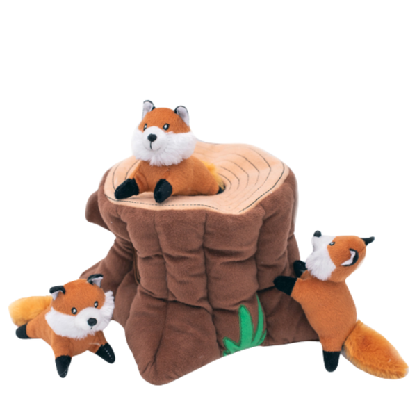 Zippy Burrow - Fox Stump Dog Toy