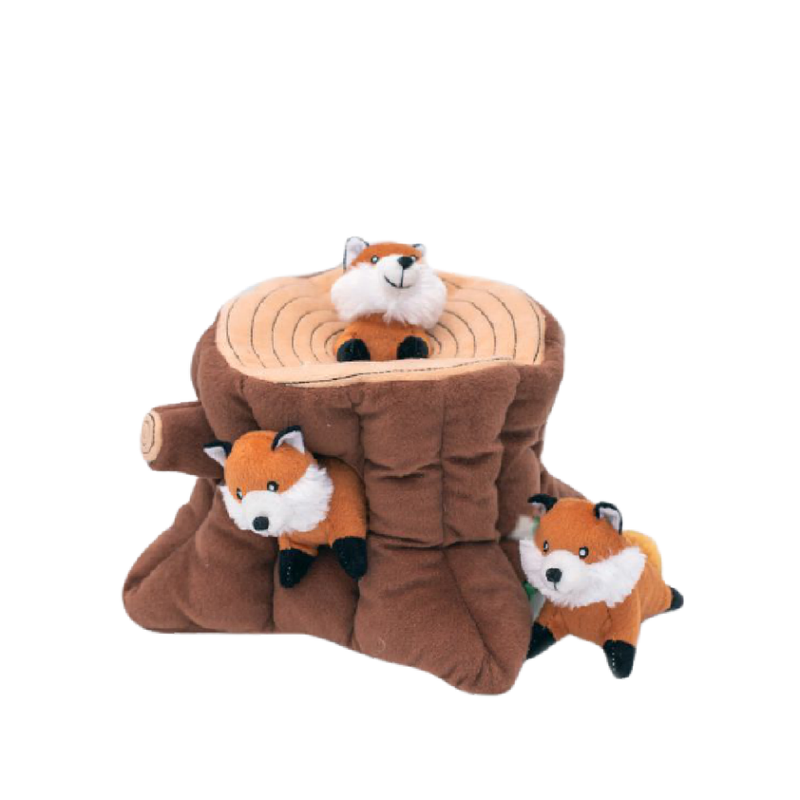 Zippy Burrow - Fox Stump Dog Toy