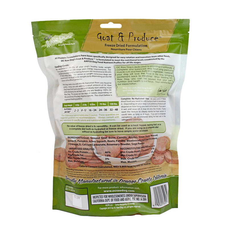 Goat & Produce Sliders Freeze-Dried Raw Dog Food