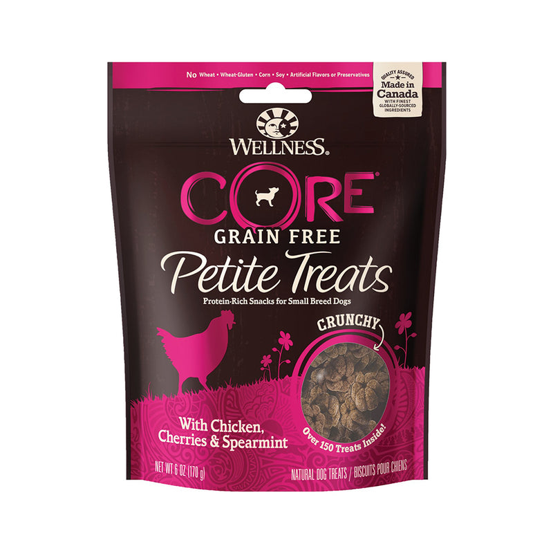CORE Petite Treats Chicken, Cherries & Spearmint Recipe Crunchy Mini Bites Grain-Free Dog Treats