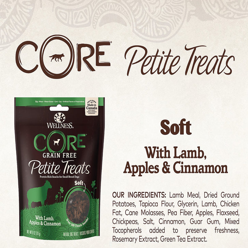 CORE Petite Treats Lamb, Apples & Cinnamon Recipe Soft Mini Bites Grain-Free Dog Treats