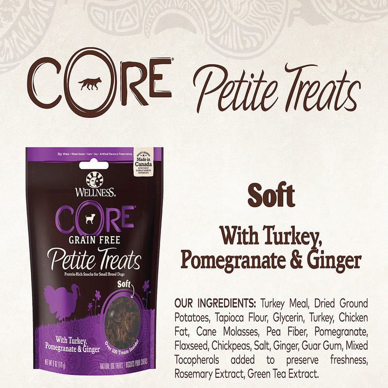 CORE Petite Treats Turkey, Pomegranate & Ginger Soft Mini Bites Grain-Free Dog Treats