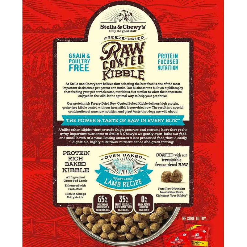 Raw Coated Kibble Grass-Fed Lamb Recipe Dry Dog Food