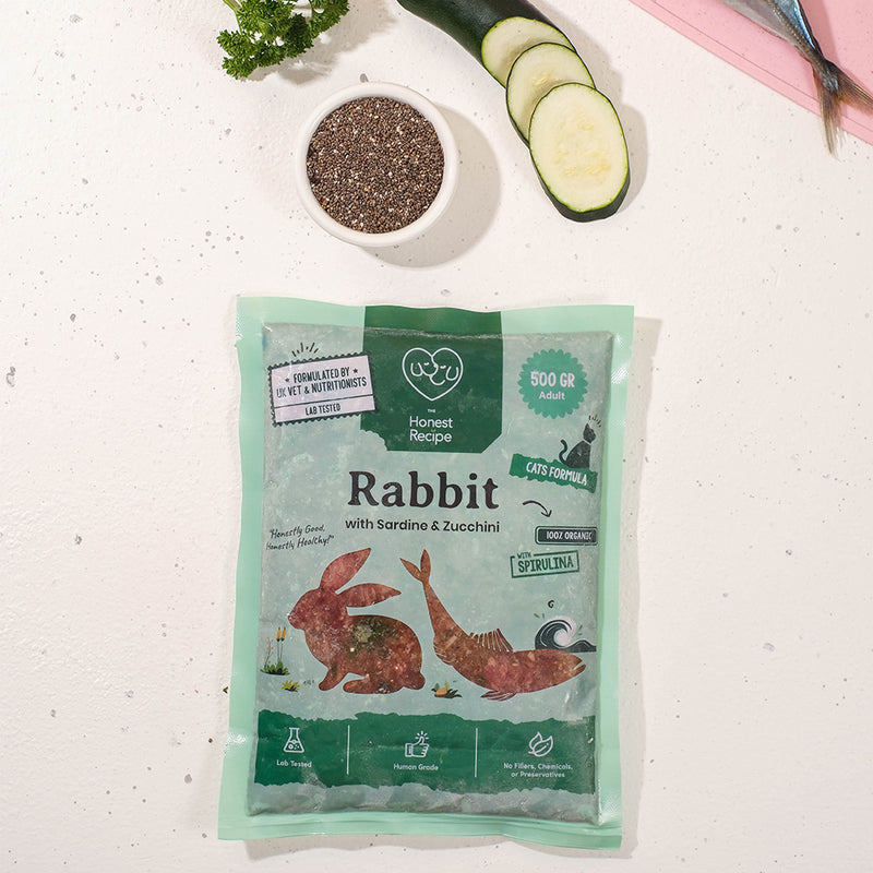 Rabbit with Sardine and Zucchini Raw Cat Food