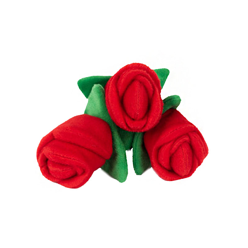 Valentine's Bouquet of Roses Squeaky Plush Dog Toy