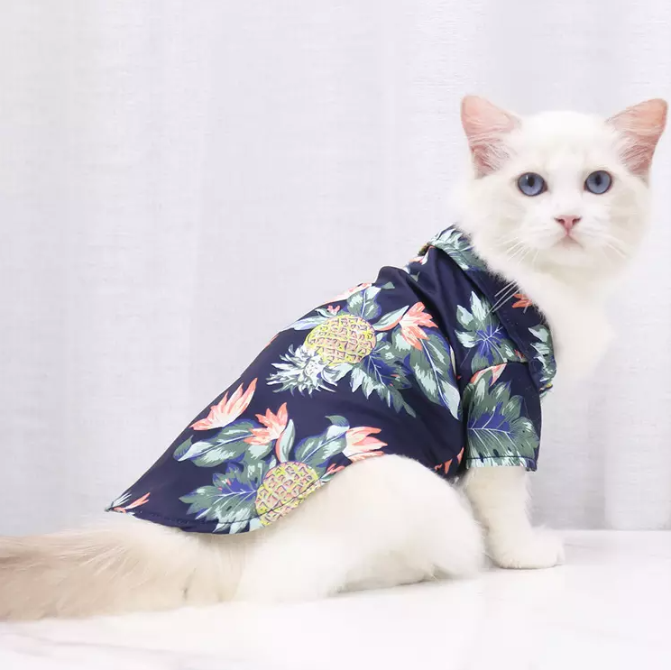 Navy Spring Shirt Dog Cat Apparel