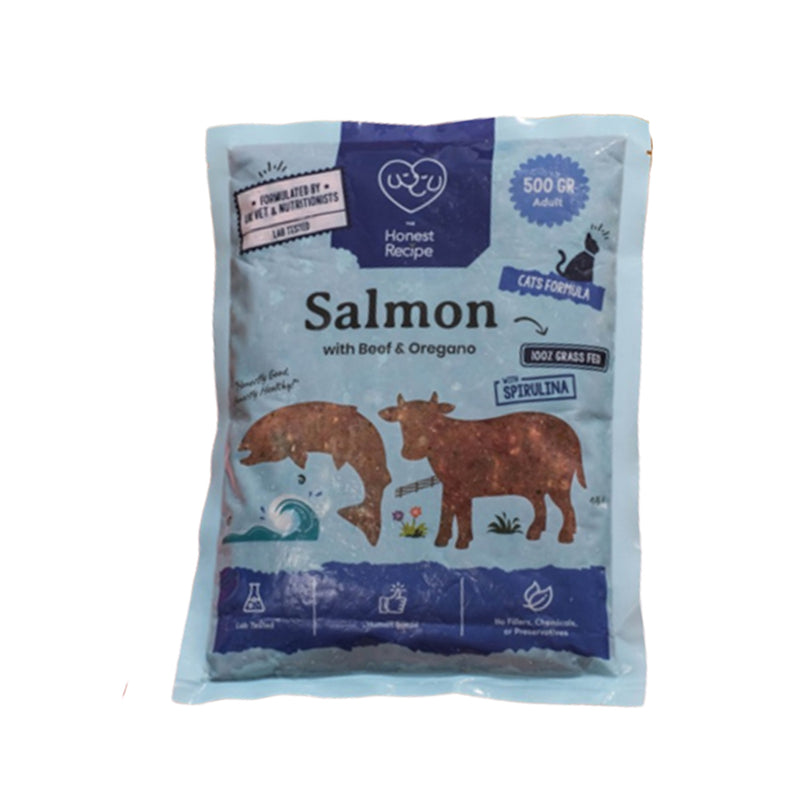 Salmon with Beef and Oregano Raw Cat Food