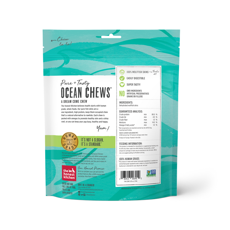 Beams Ocean Chews Wolffish Skins Dog Treats