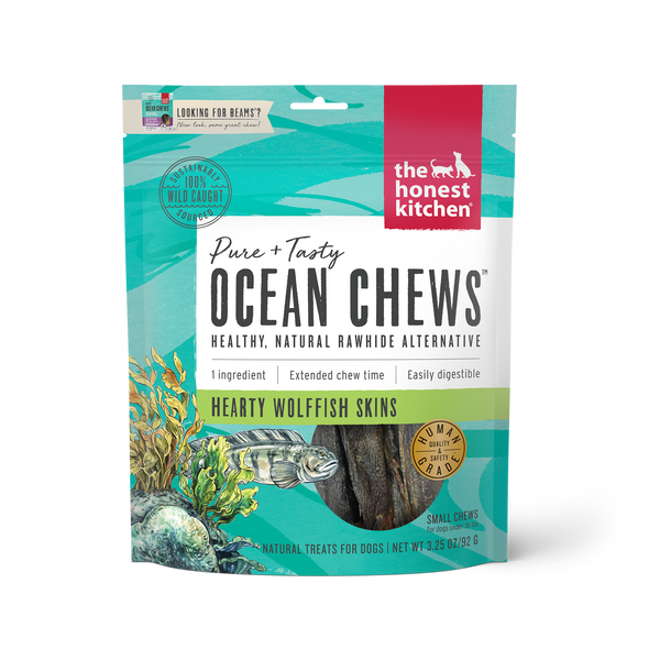 Beams Ocean Chews Wolffish Skins Dog Treats