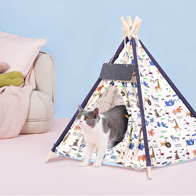 Indoor Pet Tent Animal with Bed for Dogs and Cats