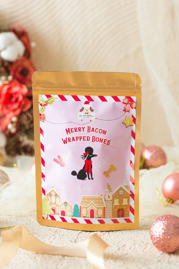 Merry Bacon Wrapped Bones Dog Treats