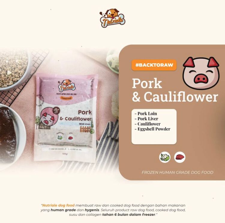 Pork with Liver and Cauliflower Cooked Dog Food