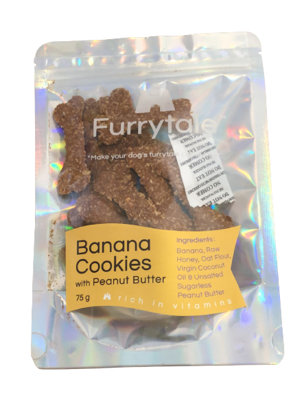 Banana Cookies With Peanut Butter Dog Treats - 75 gram