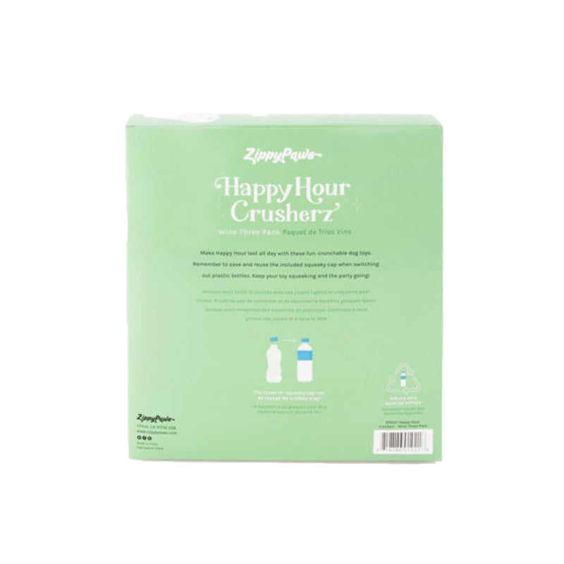Happy Hour Crusherz - Wine Three Pack Dog Toy