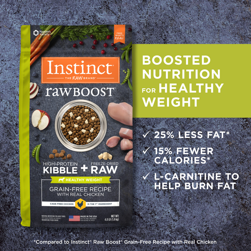 Rawboost Healthy Weight With Real Chicken Dry Dog Food - 4lb