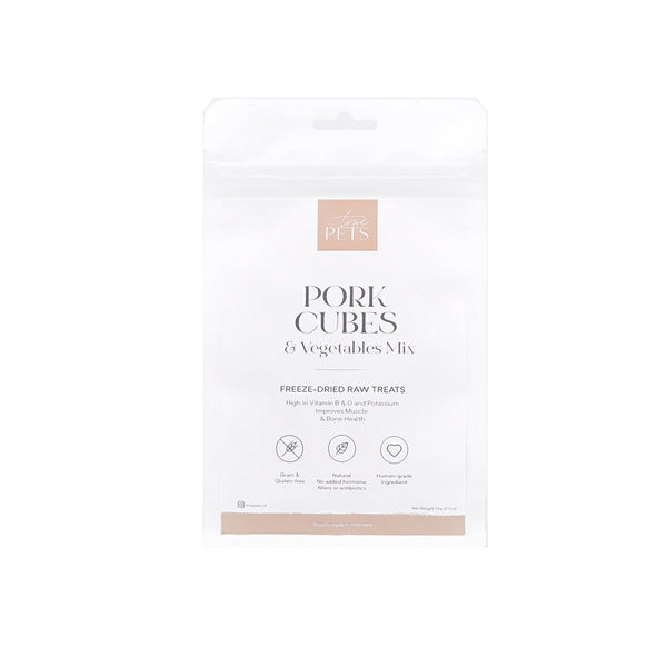 Pork Cubes & Vegetables Mix Freeze-Dried Raw Dogs Treats