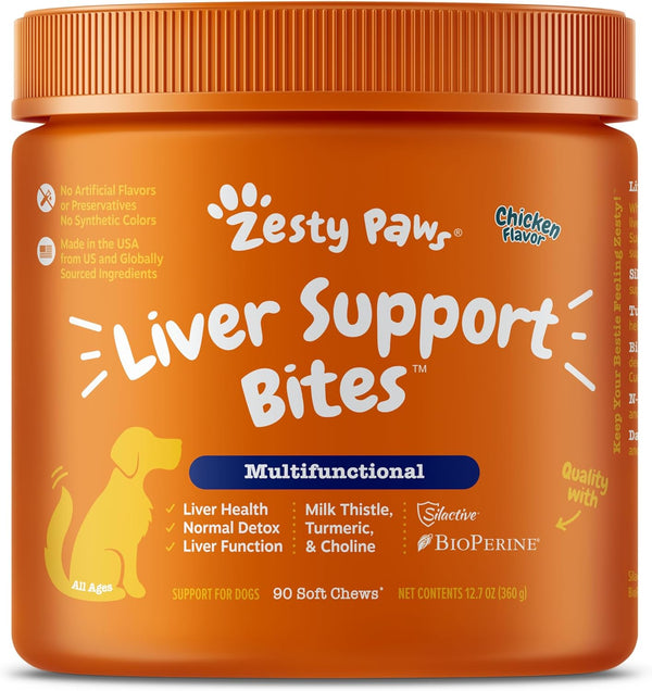 Zesty Paws Multifunctional Liver Bites Chicken Flavor For Dogs