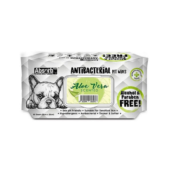 Antibacterial Pet Wipes Aloe Vera Scented 80 sheets