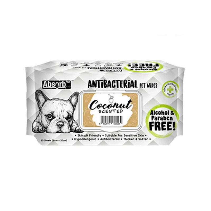 Antibacterial Pet Wipes Coconut Scented 80 sheets