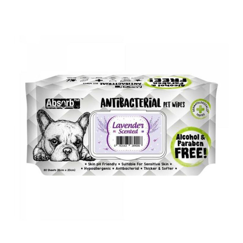 Antibacterial Pet Wipes Lavender Scented 80 sheets