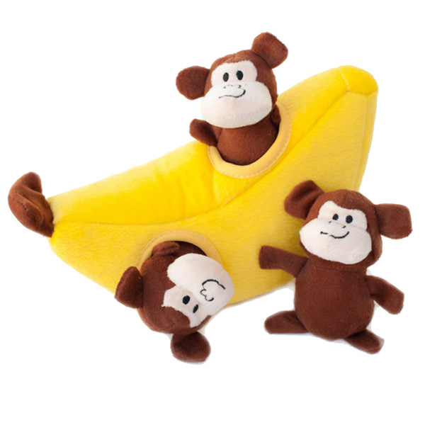 Zippy Burrow - Monkey 'n Banana Dog Toy