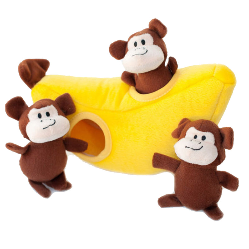 Zippy Burrow - Monkey 'n Banana Dog Toy