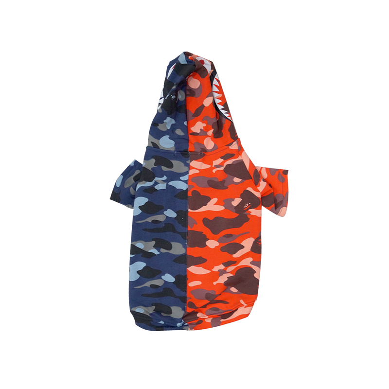 Barkape Blue Red Camo Shark Hoodie