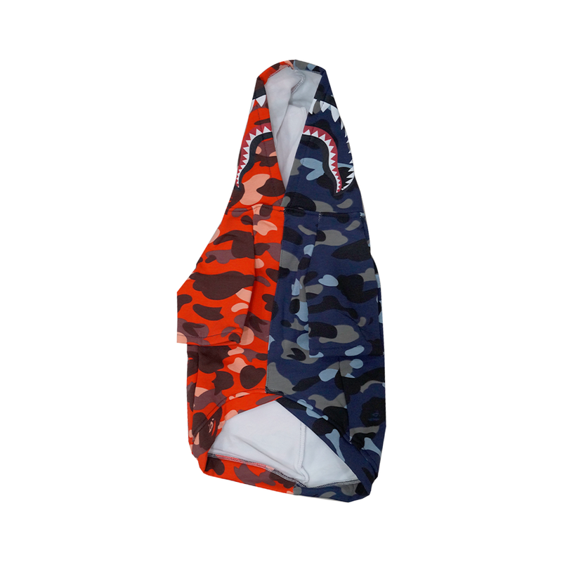 Barkape Blue Red Camo Shark Hoodie