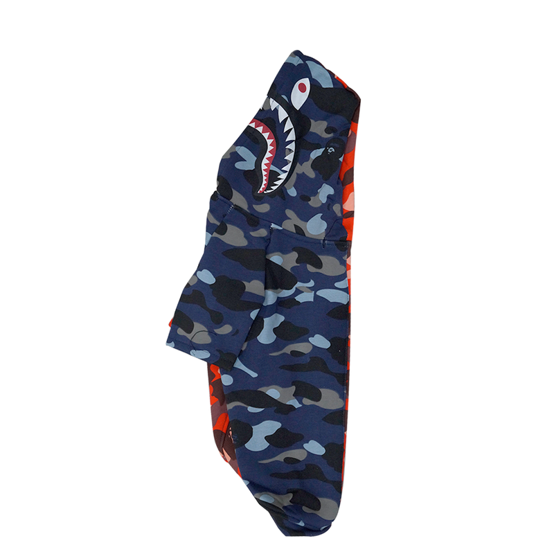 Barkape Blue Red Camo Shark Hoodie