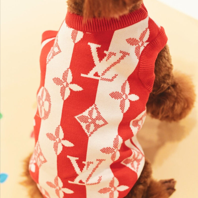 Chewy Pawtton Dog Sweater Red Vest Clothes