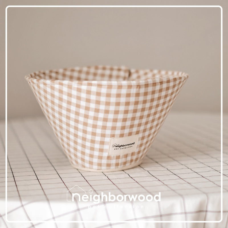 Brown Gingham Pet Cone