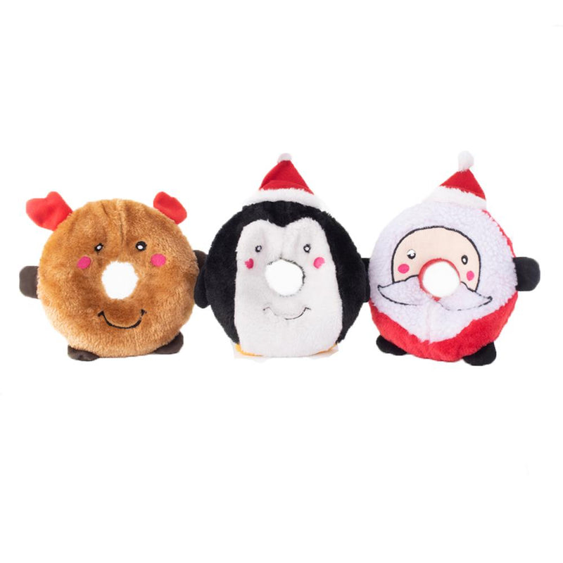 ZippyPaws Holiday Donutz Buddies - Santa Dog Toy