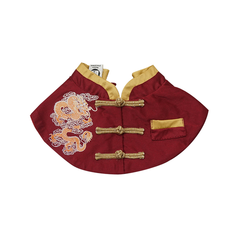 CNY Maroon Dragon Shirt Bib For Pets