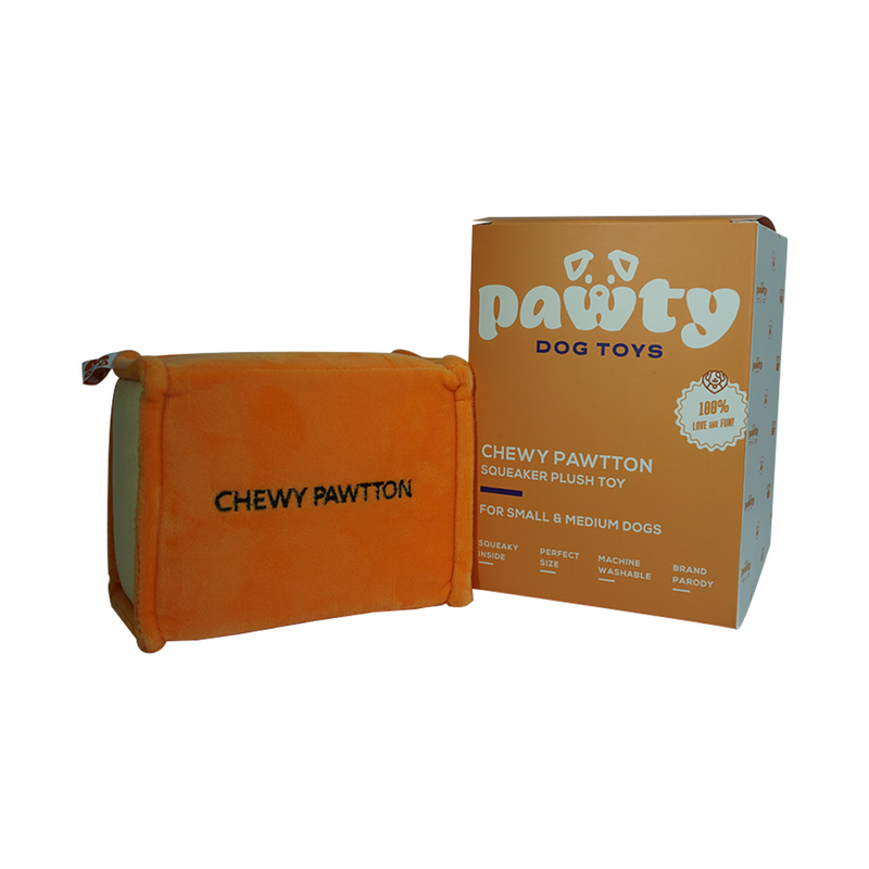 Chewy Pawtton Plush With Squeaker Dog Toy