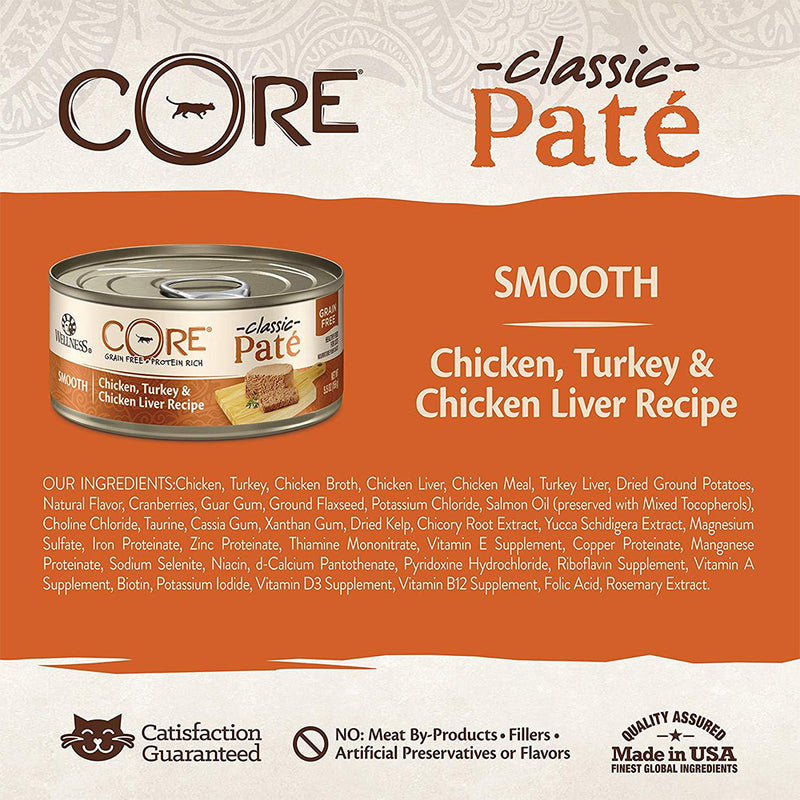 CORE Pate Chicken, Turkey & Chicken Liver Recipe Grain-Free Canned Cat Food