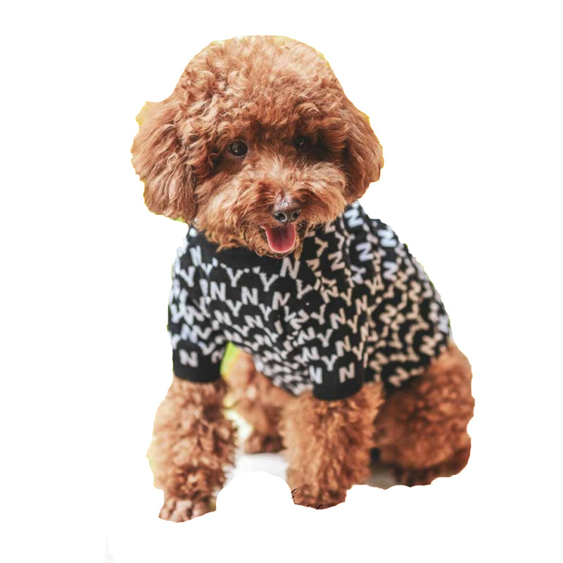 NY Yorkies Black Knit Dog Sweater