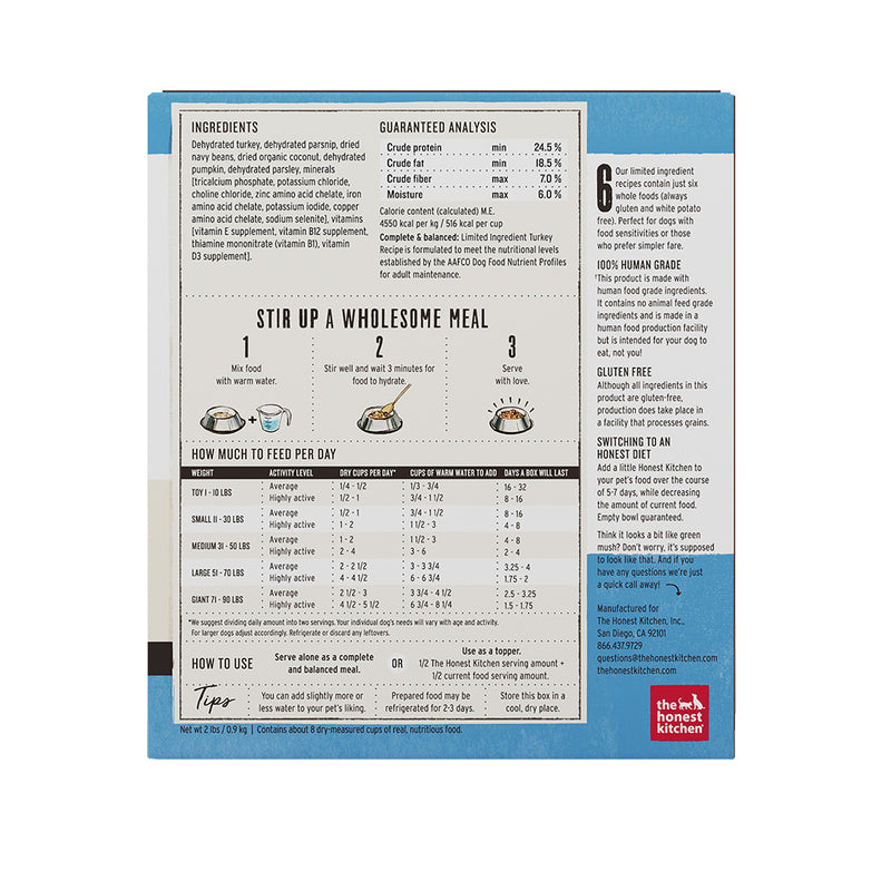 Limited Ingredient Diet Turkey Recipe Grain-Free (Marvel) Dehydrated Dog Food