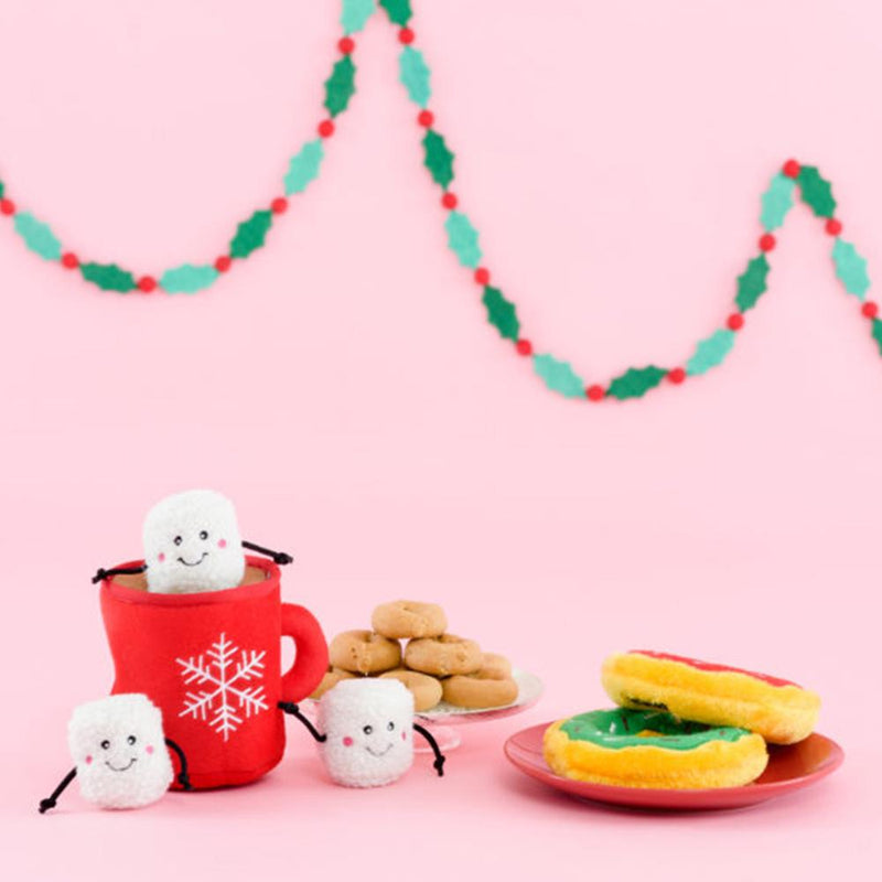 Holiday Zippy Burrow - Hot Cocoa & Marshmallows Dog Toy