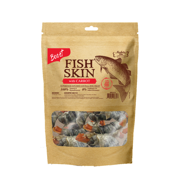 Fish Skin With Carrot Dog Treats