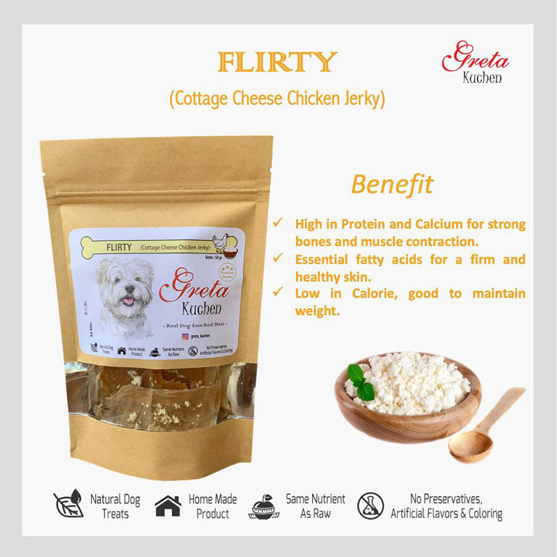 Flirty Cheese Cottage Chicken Jerky Dog Treats