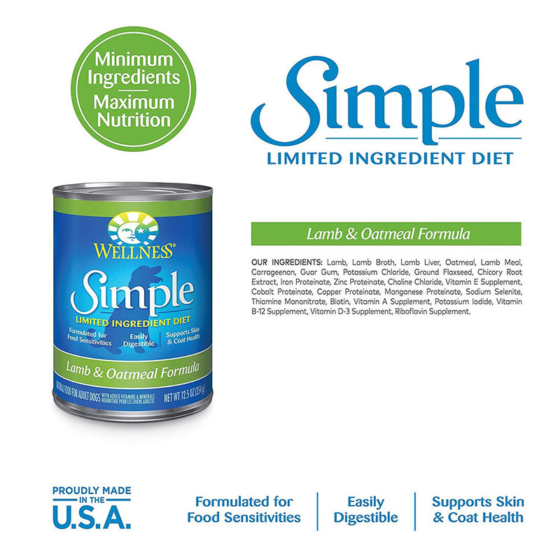 Simple Limited Ingredient Lamb & Oatmeal Formula Canned Dog Food