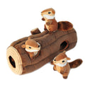 Zippy Burrow Log with 3 Chipmunks Dog Toy