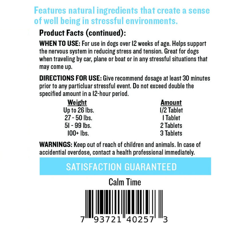 Calm Time 30 Chewable Tablets For Dogs