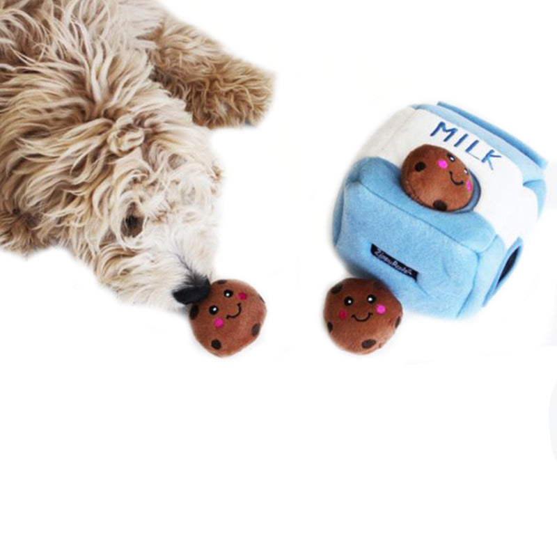 Zippy Burrow - Milk and Cookies Dog Toy