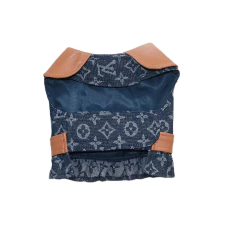 LV Denim Harness Dog Clothes