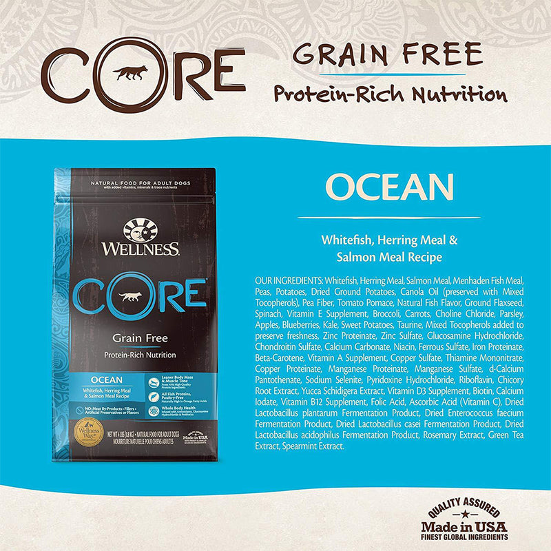 CORE Ocean Whitefish, Herring Meal & Salmon Meal Recipe Grain-Free Dry Dog Food
