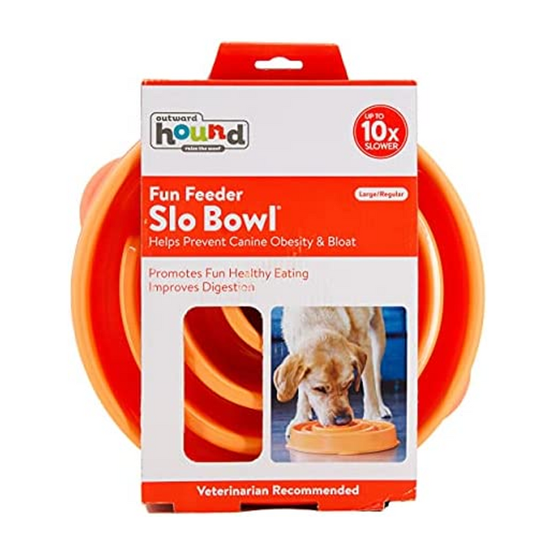 Fun Feeder Slo-Bowl Dog Bowl - Orange