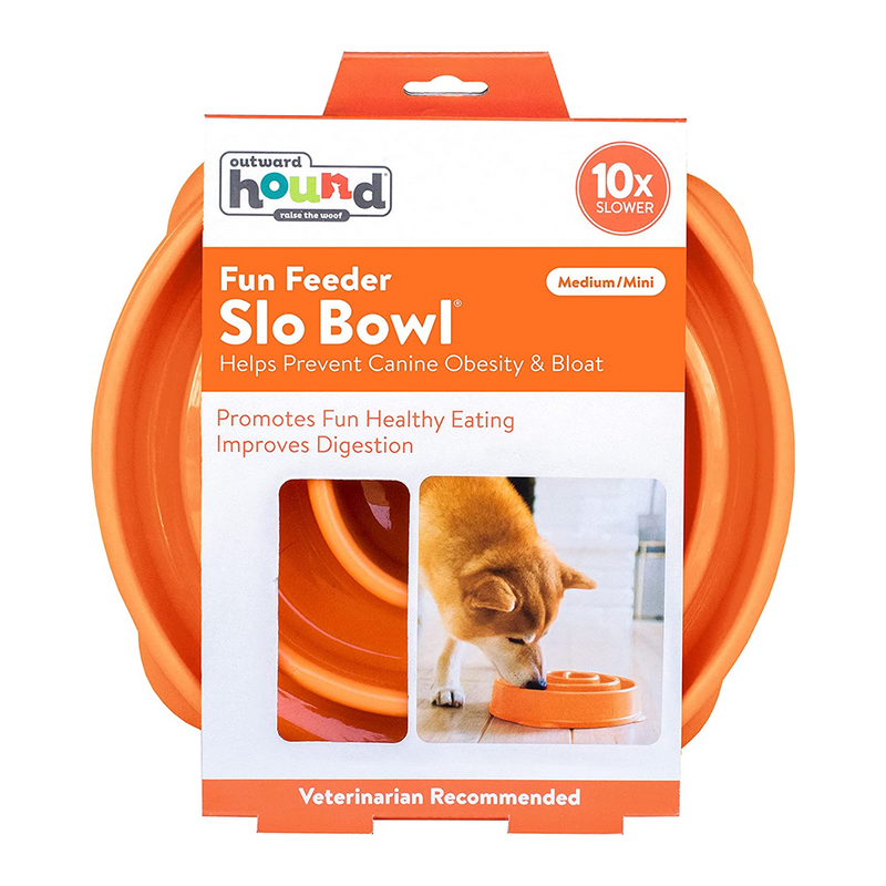 Fun Feeder Slo-Bowl Dog Bowl - Orange