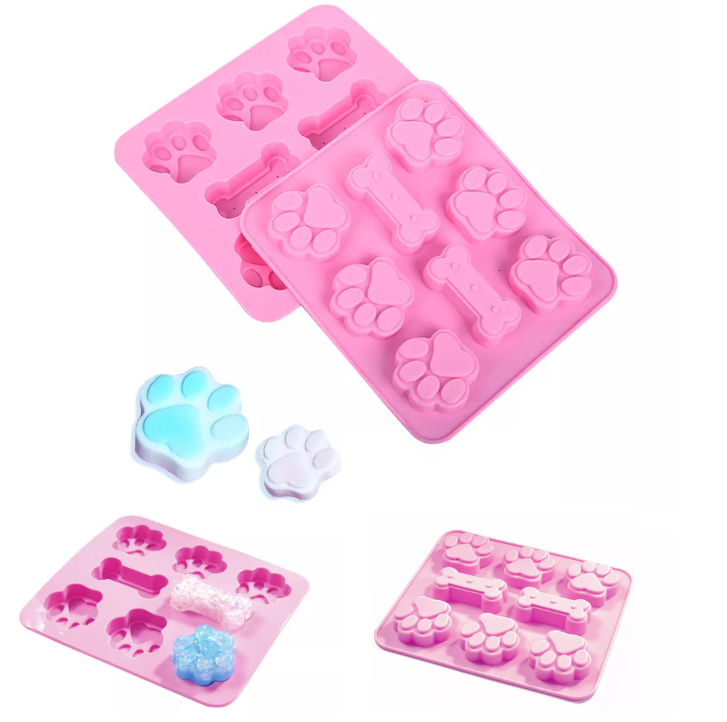 Paw and Bone Square Mold for Pets